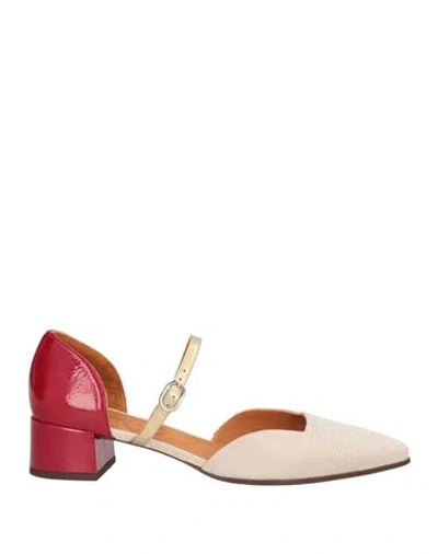 Chie Mihara Woman Pumps Beige Size 7 Leather In Burgundy