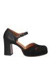 Chie Mihara Woman Pumps Black Size 7.5 Leather In Black