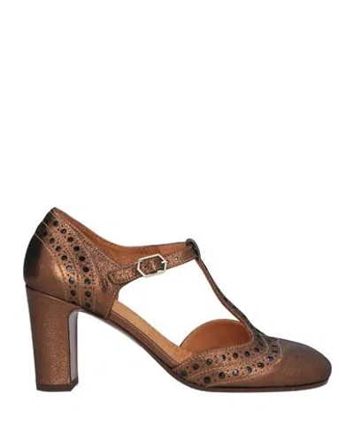 Chie Mihara Woman Pumps Bronze Size 10 Leather In Yellow