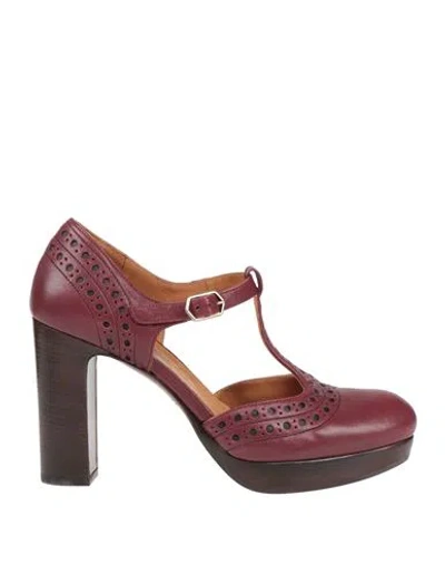 Chie Mihara Woman Pumps Burgundy Size 7 Soft Leather In Multi