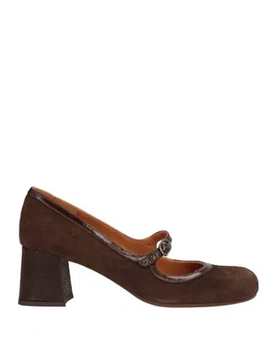 Chie Mihara Woman Pumps Chocolate Brown Size 6.5 Leather