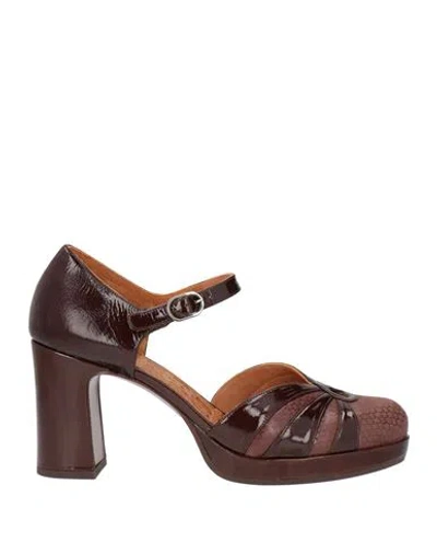 Chie Mihara Woman Pumps Chocolate Brown Size 9 Leather
