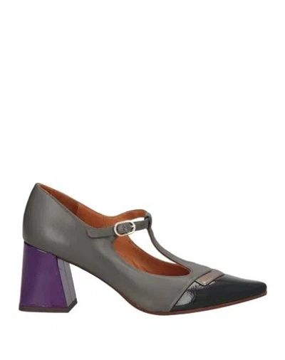 Chie Mihara Woman Pumps Grey Size 7 Leather In Gray