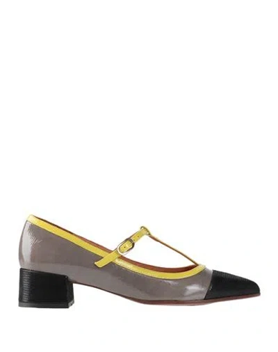 Chie Mihara Woman Pumps Grey Size 8 Leather