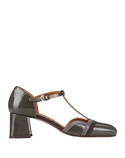 Chie Mihara Woman Pumps Khaki Size 8 Leather In Gray