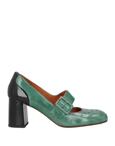 Chie Mihara Woman Pumps Light Green Size 11 Leather