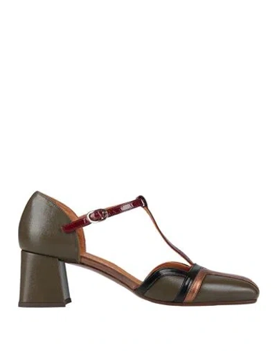 Chie Mihara Woman Pumps Military Green Size 7 Leather