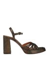 Chie Mihara Woman Sandals Bronze Size 8 Leather In Yellow
