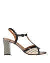 Chie Mihara Woman Sandals Cream Size 8 Leather In Black