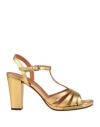 Chie Mihara Woman Sandals Gold Size 5 Soft Leather
