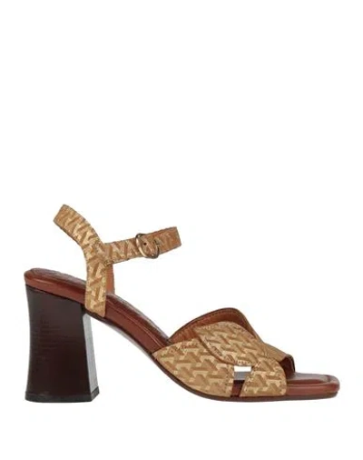 Chie Mihara Woman Sandals Gold Size 7 Leather In Multi