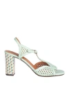 Chie Mihara Woman Sandals Light Green Size 11 Leather In Green