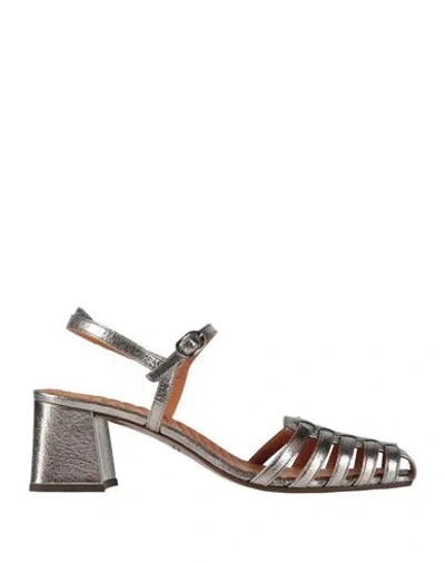 Chie Mihara Woman Sandals Platinum Size 8 Leather In Gray