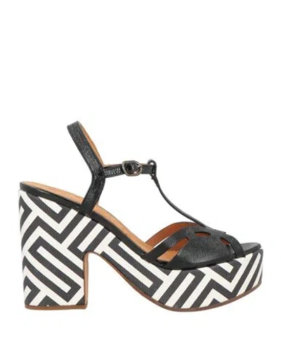 Chie Mihara Woman Sandals White Size 7 Leather In Black