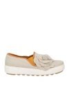 Chie Mihara Woman Sneakers Beige Size 7 Linen, Leather In Beige