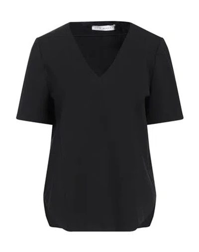 Chie Mihara Woman Top Black Size Xl Cotton, Polyamide, Elastane