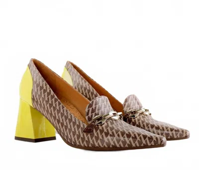 Chie Mihara Women's Ayuso Block Heel In Brown/ Lime In Multi