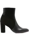 Chie Mihara 85mm Leather Suede Block-heel Boots In Black