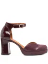 Chie Mihara 80mm Damaho Ankle-strap Block-heel Pumps In Red