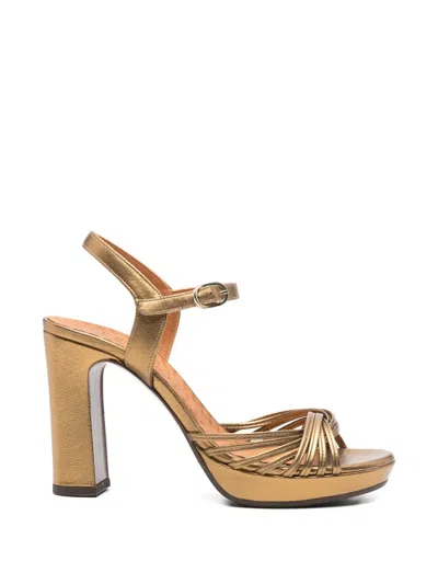 Chie Mihara Woven Platform Sandals In Gold