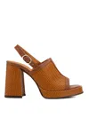 CHIE MIHARA ZIMI SANDALS IN WOVEN EFFECT LEATHER