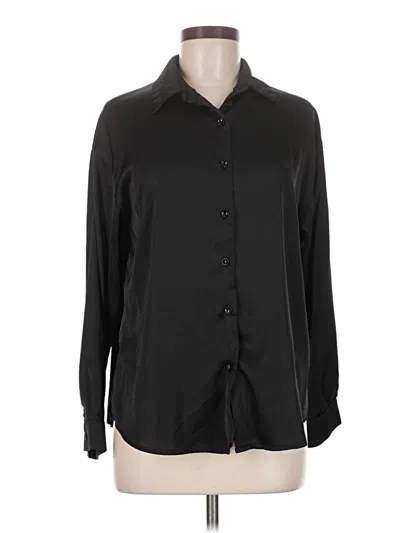 Pre-owned Chigant Long Sleeve Blouse In Black