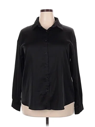 Pre-owned Chigant Long Sleeve Blouse In Black