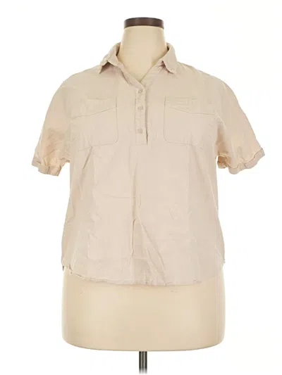 Pre-owned Chigant Short Sleeve Blouse In Brown