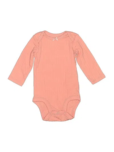 Pre-owned Child Of Mine By Carter's Babies' Long Sleeve Onesie In Orange