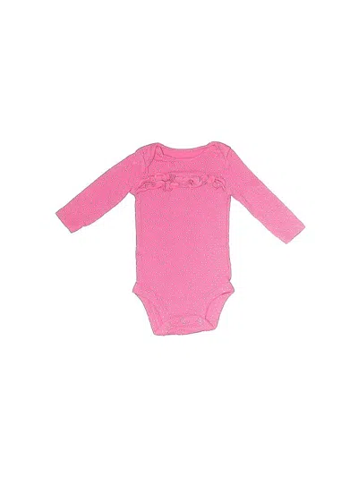 Pre-owned Child Of Mine By Carter's Babies' Long Sleeve Onesie In Pink