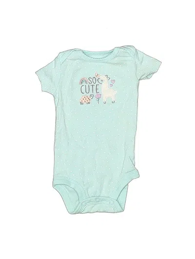 Pre-owned Child Of Mine By Carter's Babies' Short Sleeve Onesie In Blue