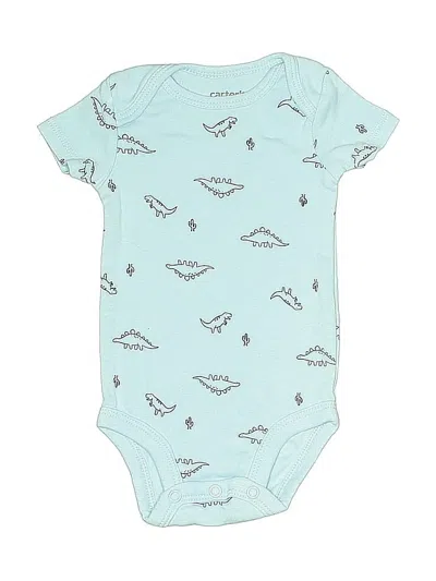 Pre-owned Child Of Mine By Carter's Babies' Short Sleeve Onesie In Blue