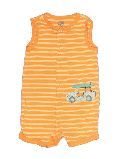 Pre-owned Child Of Mine By Carter's Babies' Short Sleeve Onesie In Orange
