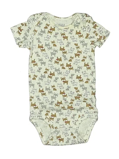 Pre-owned Child Of Mine By Carter's Babies' Short Sleeve Onesie In White