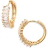 Child Of Wild Antoinette Cubic Zirconia Huggie Hoop Earrings In Gold
