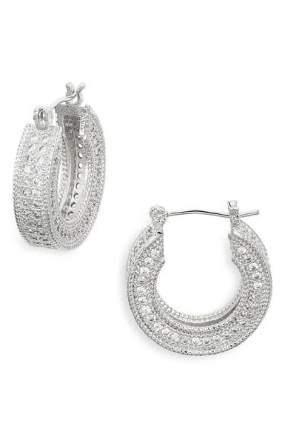 Child Of Wild Art Deco Pavé Hoop Earrings In Metallic