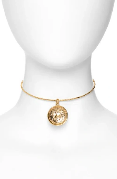 Child Of Wild Athena Coin Choker Necklace In Gold
