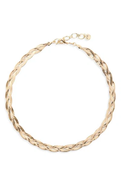 Child Of Wild Aureline Braided Necklace In Gold