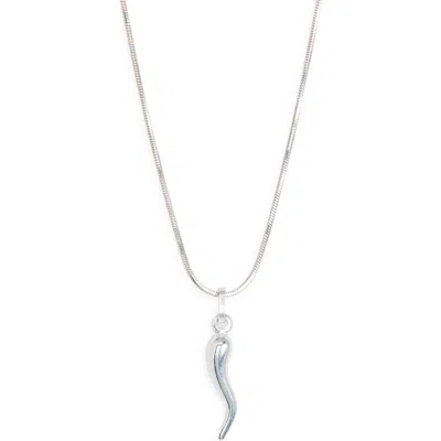 Child Of Wild Benedetto Cornicello Pendant Necklace In Silver