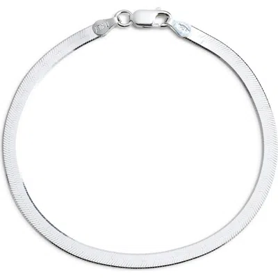 Child Of Wild Ella Herringbone Chain Bracelet In Silver