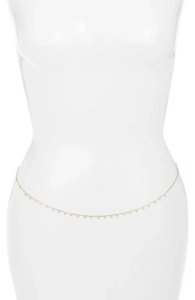 Child Of Wild French Riviera Cubic Zirconia Belly Chain In Gold
