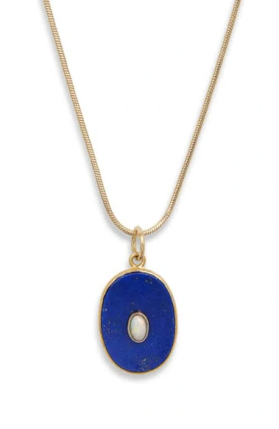 Child Of Wild Lunaris Lapis & Opal Pendant Necklace In Green