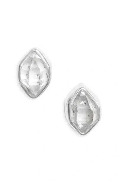 Child Of Wild Mohawk River Herkimer Stud Earrings In Silver