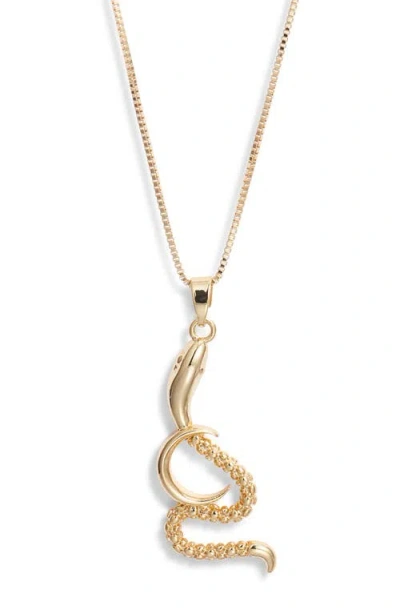 Child Of Wild Nyassa Crescent Snake Necklace In Gold