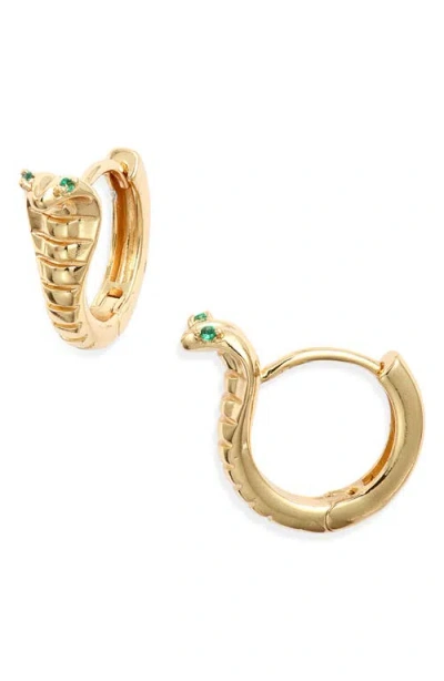 Child Of Wild Odish Cobra Huggie Hoop Earrings In Gold