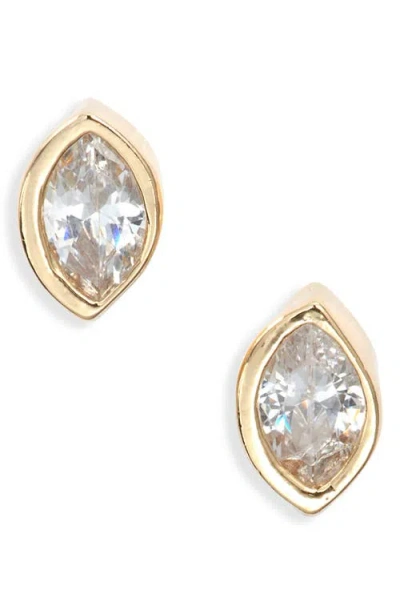 Child Of Wild Prism Gaze Cubic Zirconia Stud Earrings In Gold