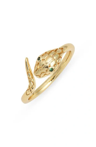 Child Of Wild Sahara Snake Cubic Zirconia Ring In Gold