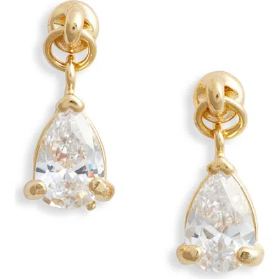 Child Of Wild Teardrop Cubic Zirconia Stud Earrings In Gold