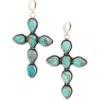 Child Of Wild Turquoise Drop Earrings In Silver