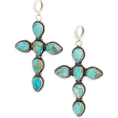 Child Of Wild Turquoise Drop Earrings In Silver